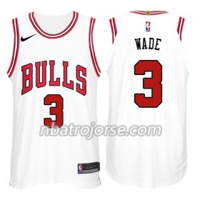 Män Chicago Bulls Tröja Dwyane Wade 3 Nike Vit Swingman